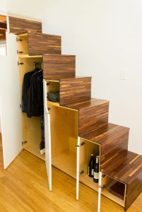 Hikari Box Tiny House Tansu Stairs with Storage Open