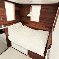Miter Box Tiny House Dinette Converted to Second Bed
