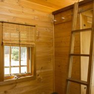 Dee's Kozy Kabin Tiny House Loft Ladder and Bench Seat