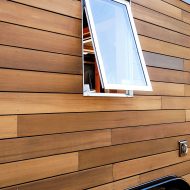 Miter Box Tiny House Exterior Wood Wall Window Detail