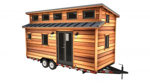 Cider Box Tiny House 20 Foot Long Rendering with Rustic Exterior