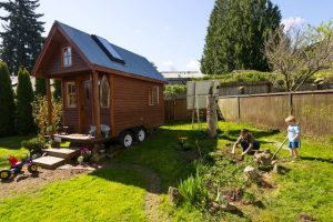 Dee Williams tiny house and garden. We're talking building codes for tiny houses on wheels.